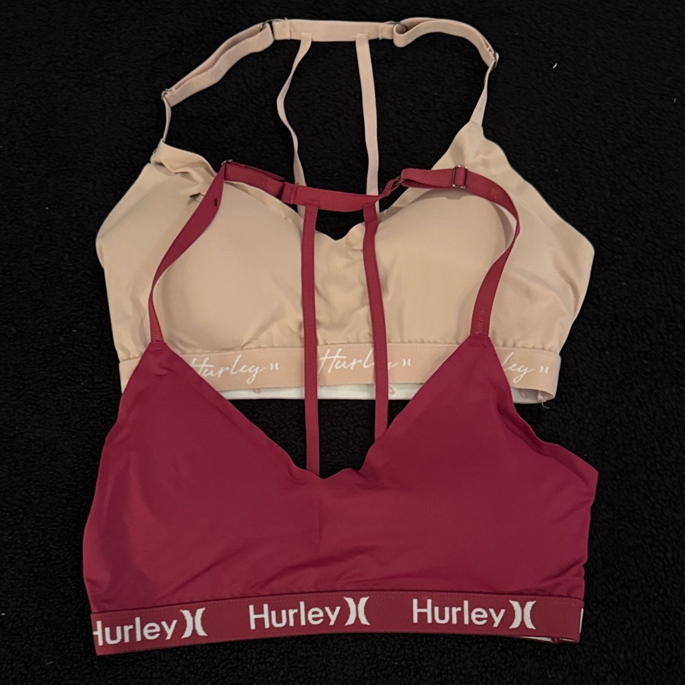 Hurley Women's Bra Set - burgundy and pink